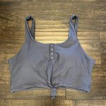 Zaful NWOT Grey Knot Front Tank Bikini Top Photo 0