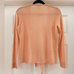 Garnet Hill Cashmere Open Tie Front Cardigan Sweater Peach Pink Ballerina sz XS Photo 4