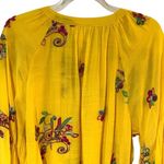 fig & flower Embroidered Floral Yellow Top Sz L Boho Loose Lightweight Flowy Size L Photo 4