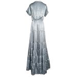 Joyfolie Mia Joy Tiered Boho Maxi Dress Flowy Vtg Inspired Hippie Gray Silver XS Photo 5