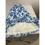 Womans Clover & Sloane Sundress S Blue White Floral Lined Sleeveless Back Zip Photo 7