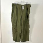 J.Crew Pleated Linen Cupro Trouser Pants in Moss Green Size 18 NWT Photo 1