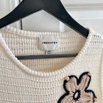 Industry Knit Floral Vest Sleeveless Top in Honest Ivory/Black Sand Size Small White Photo 2