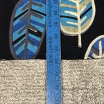 KikiSol Tunic Top Womens Small Cotton Cover Up Beach Black Blue Leaf Semi Sheer Photo 7