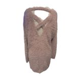 Ruby Moon Pink Soft Fuzzy V-Neck Long V-Neck Oversized Open Back Sweater Size XS Photo 9