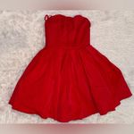 House Of CB NWOT  Emmanuela red Tomato Strapless Corset Fit & Flare Mini sz XS Photo 6