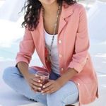 Soft Surroundings Ravina Button Up Shirt Fringe Hem Coral Pink Size Medium Photo 0