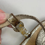 Frye Silver Metallic Mary Harness Leather Thong Slingback Sandal Photo 4