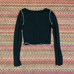 Liberty Love  PATCHWORK WHITE DETAIL LONG SLEEVE CROP Photo 3