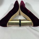 Kate Spade Sybil Velvet Pumps Gold Block Heel W/Pink Rhinestones 7.5M Cherrywood Photo 5