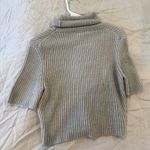 House of Harlow Grey Turtleneck Cropped Short Sleeve Sweater Photo 1