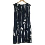 Vintage Cattiva Women Silk Dress 10 Black Abstract Floral Boho Cottagecore Retro Photo 2