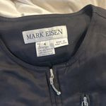 MARK EISEN Nylon Padded Zip Up Black Cropped Vest Size 4 Photo 3