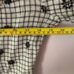 Love Shack Fancy  Blake Cropped Floral Ruffle Blouse Black White Women's size Large Photo 8