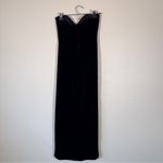 Vintage NightsWay Black Velvet Strapless Midi Dress Womens 4 Formal Boning Photo 4