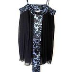 Charlotte Russe  Y2K Black Blue Animal Print Sheer Lined Strappy Top Sz S Photo 0