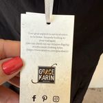 Grace Karin Womens Off Shoulder Stretchy Flared A Line Dress Black Plus Size 2XL Photo 2