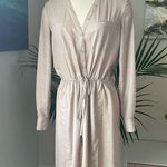 BCBGMAXAZRIA BCBG tan silky safari shirt dress Photo 0
