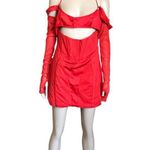 Mistress Rocks  Red Corset and Mesh Mini Dress Photo 0