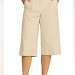 Loft Marissa Women’s Tan Cropped Culotte Wide Leg Pants Gaucho. Size 12 Photo 0
