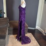 Women’s Purple Mermaid Fit Prom Party Dress Sparkly Sequins Lace Up Back Size 4 Photo 5