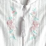 Loti Fashion Smocked Robe Full Zip Light Pink Terrycloth Housecoat Embroidered Size M Photo 2