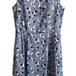 Anne Klein Women Dress 10 Geometric Dot Pockets Belt Flare Career Travel Event Photo 0