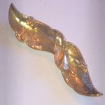 Angel Brand Elegant Black Enamel and Gold Tone Rhinestone Brooch Photo 3