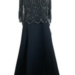 JKara Beaded Chiffon Long Sleeve A Photo 0