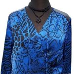 Cache Silk pLeather Shoulders Top New Faux Wrap Shirred Waist Animal NWT $138 Photo 0