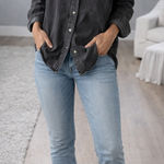 Top shop moto washed black denim Photo 0