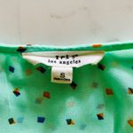 Iris Los Angeles Teal Green Patterned Semi-Sheer Tank Top, sz. S Photo 4