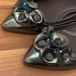 BCBGMAXAZRIA Metallic Bronze Leather Flower Embellished Pointy Flats Size 8.5 Photo 6