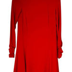 Ralph Lauren Lauren  Red Long Sleeve Ruched Sleeve Stretch Fit and Flare Dress Photo 0