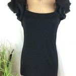 Vivienne Tam  Ruffle Shoulder Short Sleeve Tee Shirt Top S Photo 0