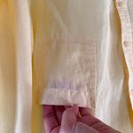 Carole Little Women's Butter Yellow 100% Linen Button Front Top Size 3X Photo 4