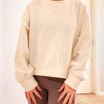 ZARA White Cropped Crewneck Sweatshirt Photo 2