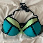 Xhilaration Blue / Green Geometric Bikini Top Photo 0