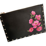 White House | Black Market Floral Studded Embellished Pouch Clutch Photo 0