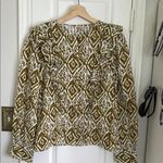 Sézane Sezane Boby ikat ruffle button down blouse Photo 1