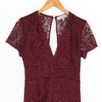 WAYF  Lace Mini Dress in Burgundy Back Cutout Short Sleeves size XS Revolve Photo 3