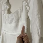 New! Saints + secrets Only Yours Frill Trim Waist Tie Satin Mini Dress White LRG Size L Photo 3