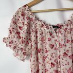 Rampage Light Pink Floral Y2K Babydoll Short Sleeve Top S Photo 2