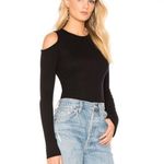 Michael Lauren Top Women’s S White Moore Short Sleeve V-Neck Draped W-Cutouts Photo 2