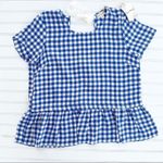 Hem & Thread Plaid peplum open back tie blouse NEW Photo 7