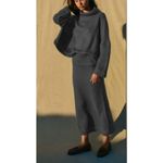 Free People NWT Freest Milley Reversible Knit Skirt Set in Steel Photo 2