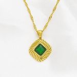Emerald Pendant Necklace Green Photo 3
