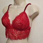 Victoria's Secret Lace Longline Bralette Red Women's Size L 11207908 Photo 1