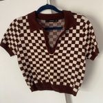 Hesperus  Brown Checkered Top Photo 0