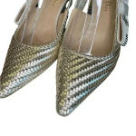 Dior Christian  Nude Chrome Shoes With Crystal On The Side Ribbon Band. Photo 2